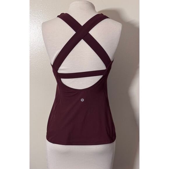Lululemon Long Breath 2-in-1 Tank *Light Support in Redwood/Auburn Size 6 - Picture 4 of 5